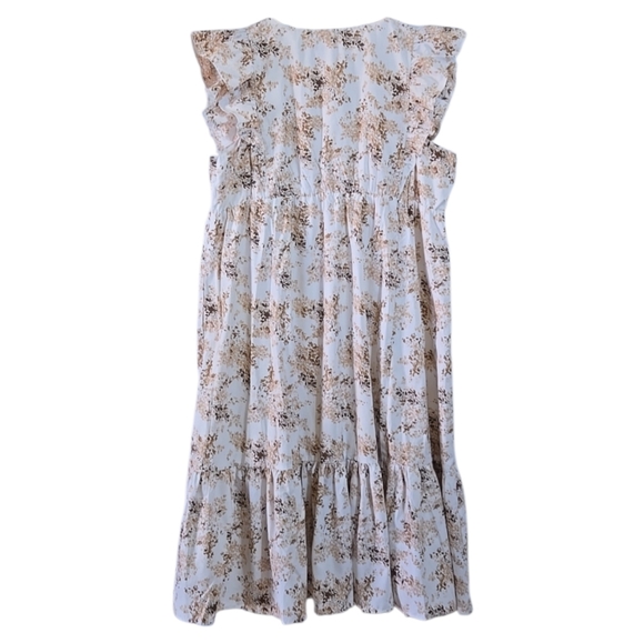 Abercrombie & Fitch Flutter Ruffle Sleeve Midi Poplin Dress XXXL 3X Cottagecore - Picture 4 of 13